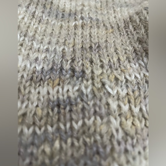 Women’s Mohair Silk Wool blend Loose Knit Mock neck Sweater Large Heather Ombre - Picture 7 of 14